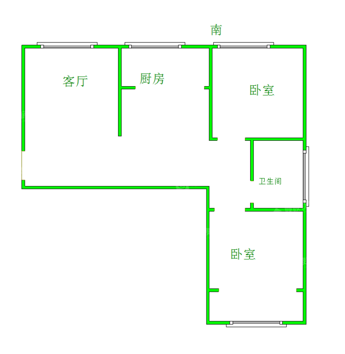 新城悦隽时代2室2厅1卫96㎡