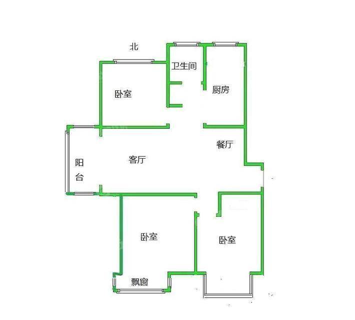 嘉禾一方三期3室2厅1卫113㎡