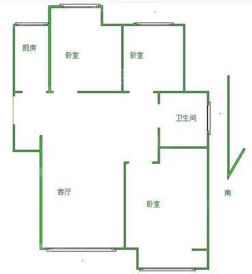 阿尔卡迪亚锦绣天地B区3室2厅1卫84㎡