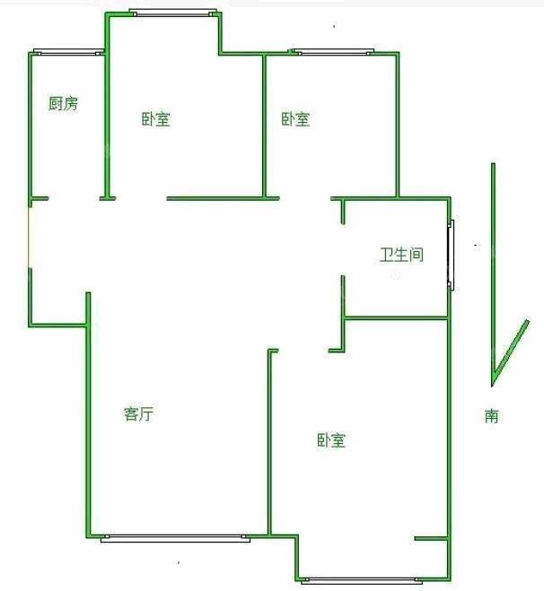 阿尔卡迪亚锦绣天地B区3室2厅1卫84㎡