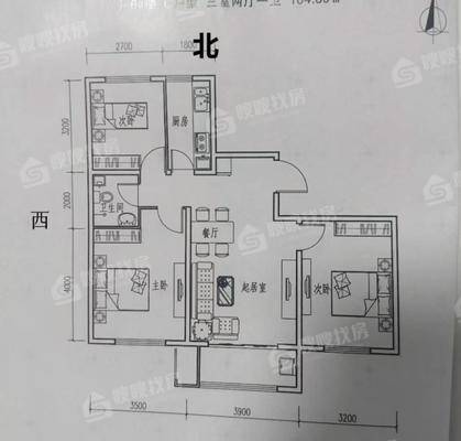流津时代南区（9）3室2厅1卫104㎡