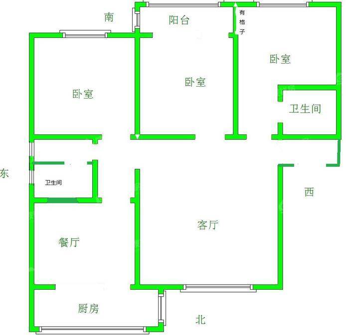 中心家园3室2厅2卫143㎡