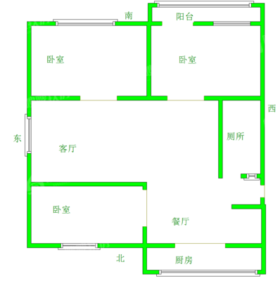 量具厂宿舍3室2厅1卫103㎡