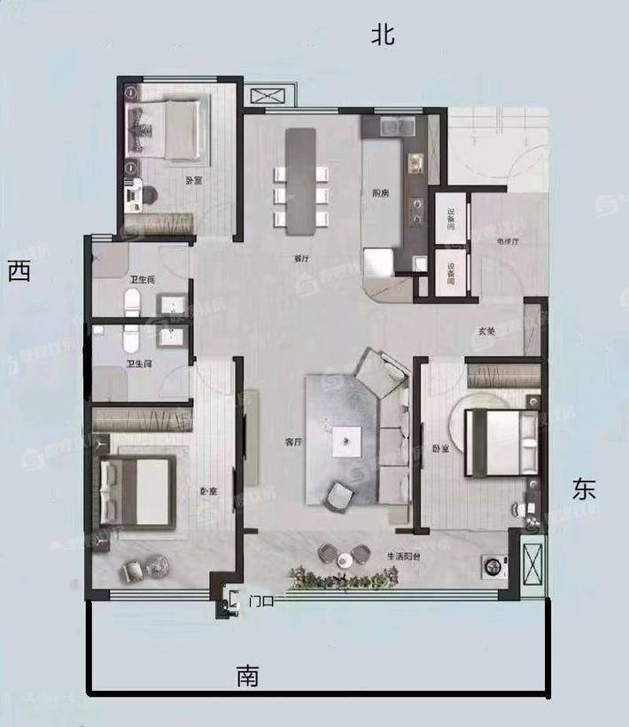 金鼎大厦Ｃ座1室1厅1卫32㎡