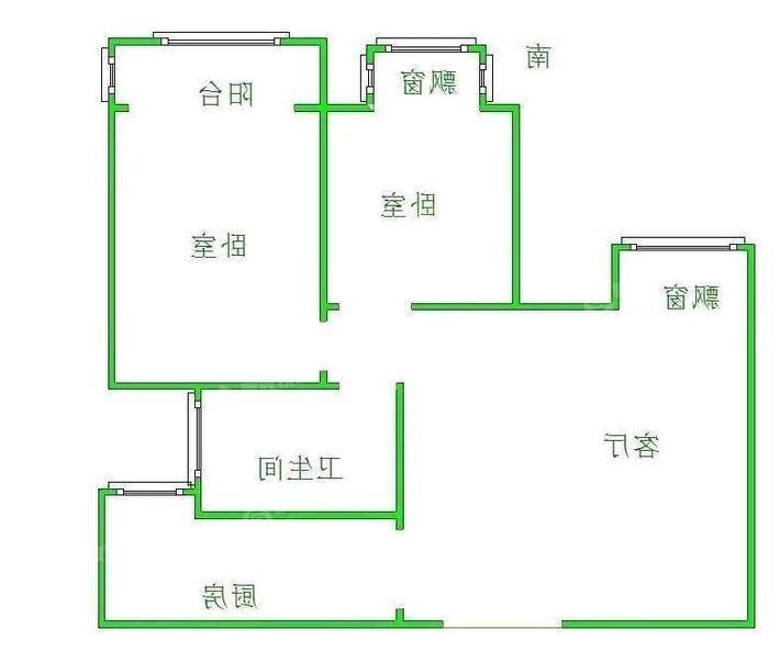 凤凰城（B区）2室2厅1卫70㎡