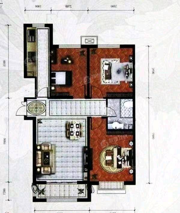 御河新城西区3室2厅1卫101㎡