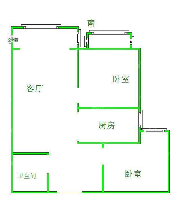 天成郡府南区2室2厅1卫88㎡