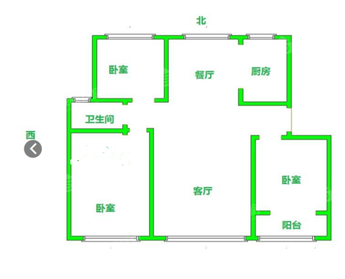 德富悦城3室2厅1卫115㎡