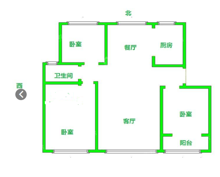 德富悦城3室2厅1卫115㎡