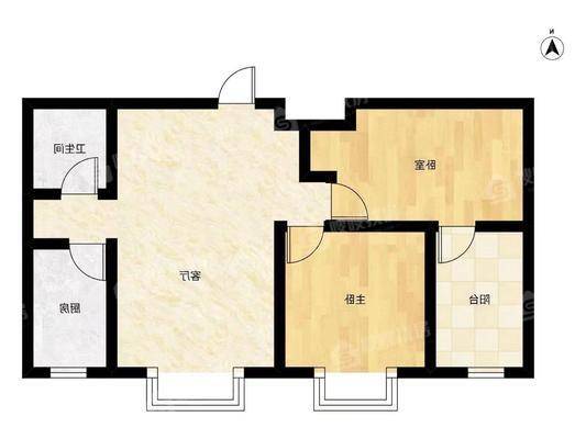 禧福荷堂A区3室2厅1卫100㎡