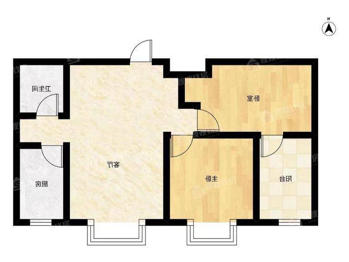 禧福荷堂A区3室2厅1卫100㎡
