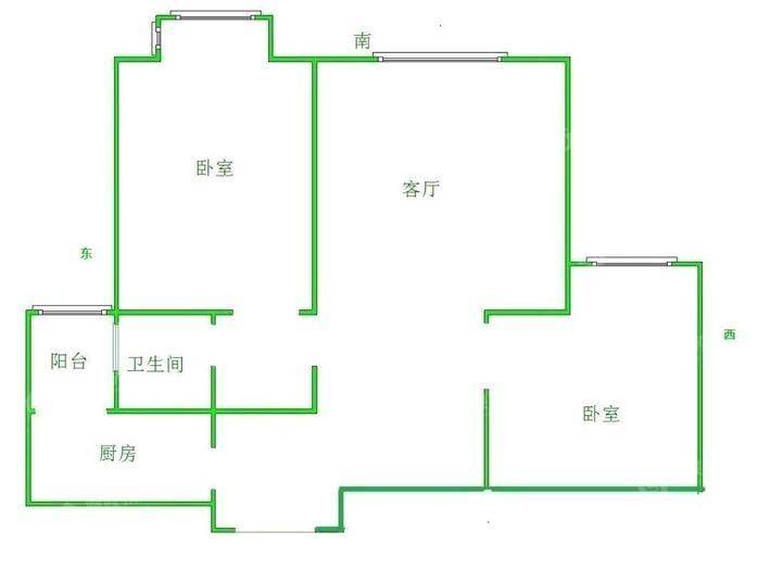 禧福荷堂B区2室2厅1卫83㎡