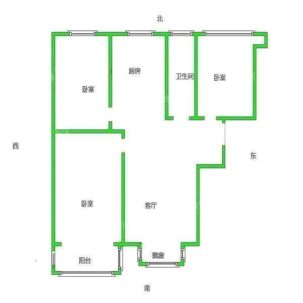 凤凰城（B区）3室2厅1卫92㎡