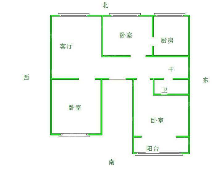 御宇国际二期（雅瑞苑）3室1厅1卫80㎡