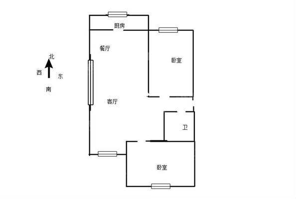 御河新城西区2室1厅1卫87㎡