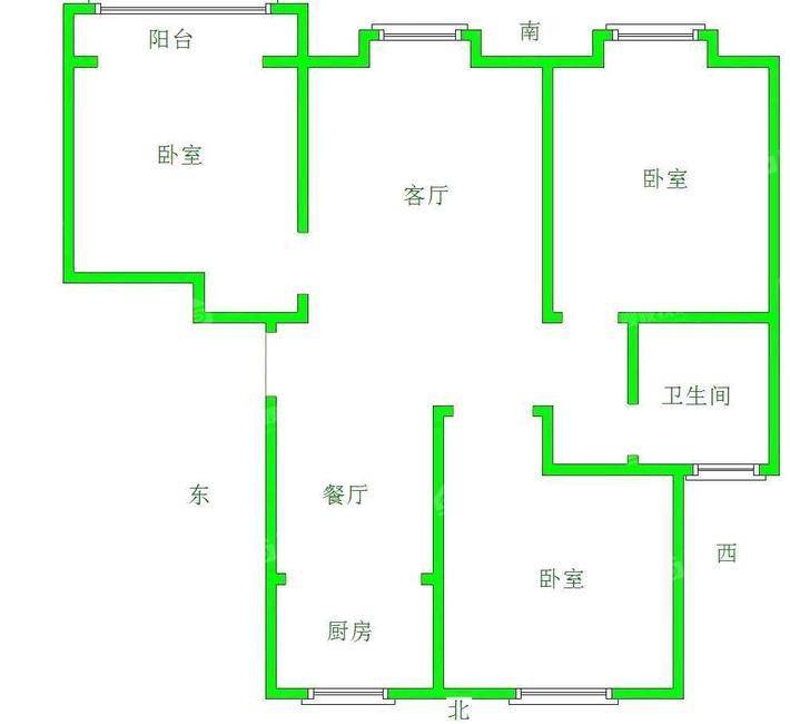 天成和园3室2厅1卫108㎡
