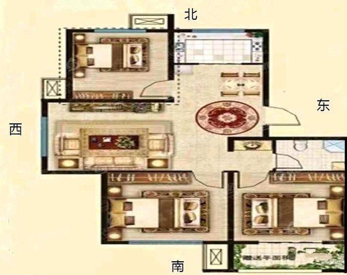 宏宇亚龙湾3室2厅1卫106㎡