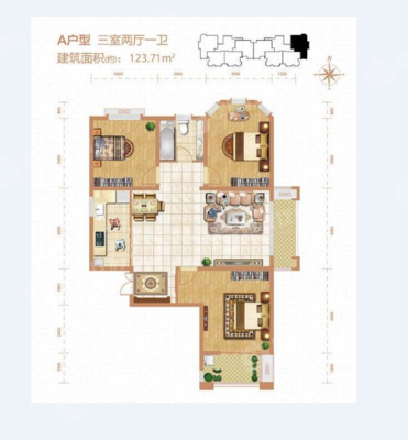 紫晶悦城（7号地）3室2厅2卫124㎡