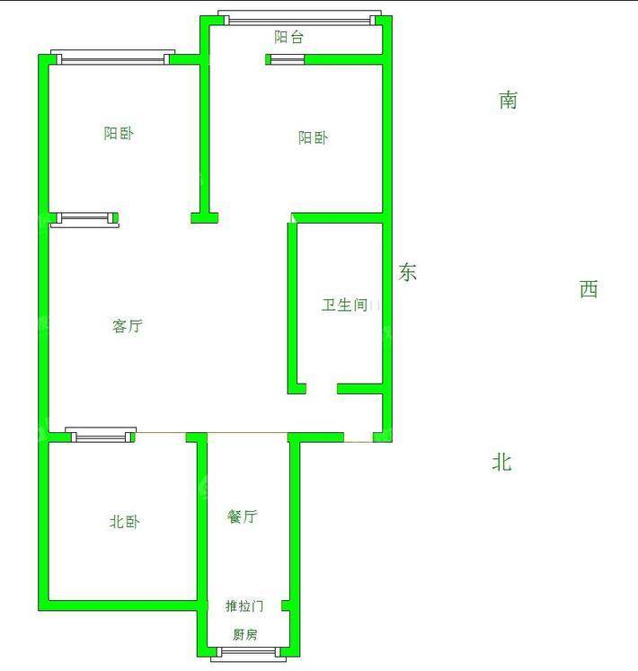 物资局宿舍2室1厅1卫73㎡