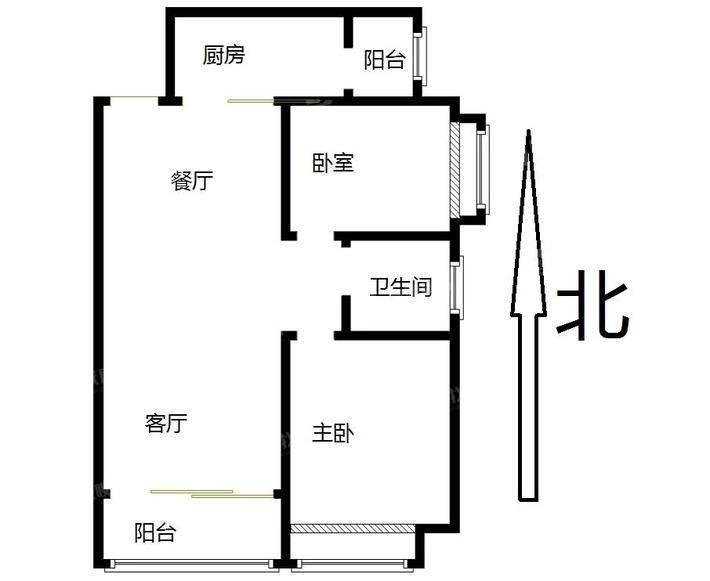 恒大绿洲2室2厅1卫97㎡