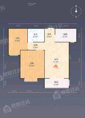 米苏阳光2室1厅1卫83㎡