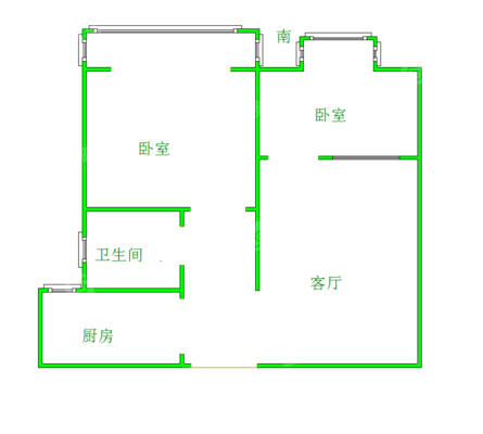 颐和文园西院2室2厅1卫81㎡