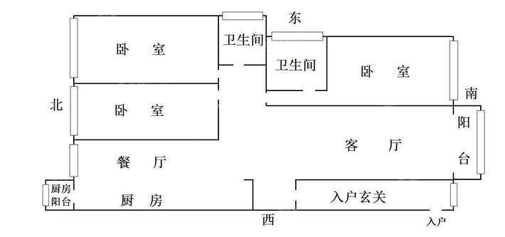 和润新城润园3室2厅2卫127㎡