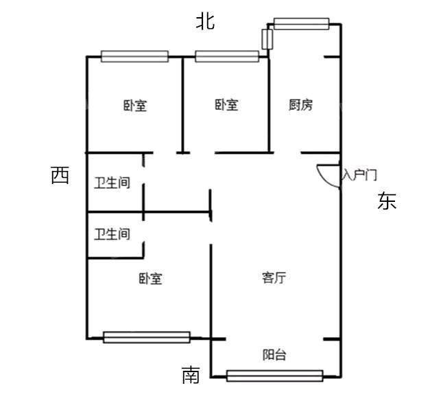 天成郡府西区3室2厅2卫121㎡