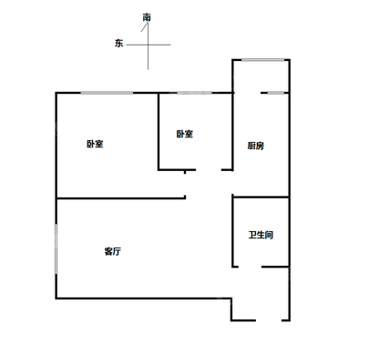 碧峰门棚户区一区2室1厅1卫65㎡