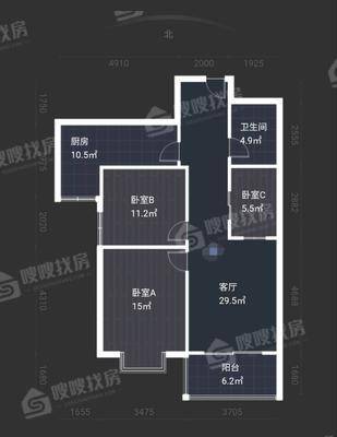 国瑞城（国瑞园）3室2厅1卫108㎡