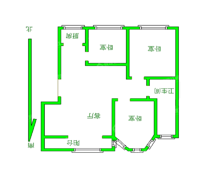 恒顺花园3室2厅1卫108㎡