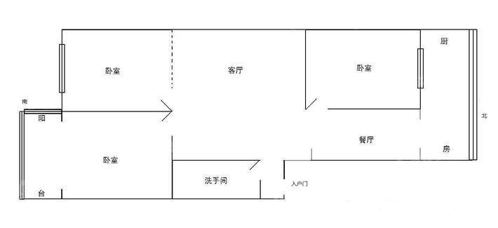 富家花园3室2厅1卫106㎡