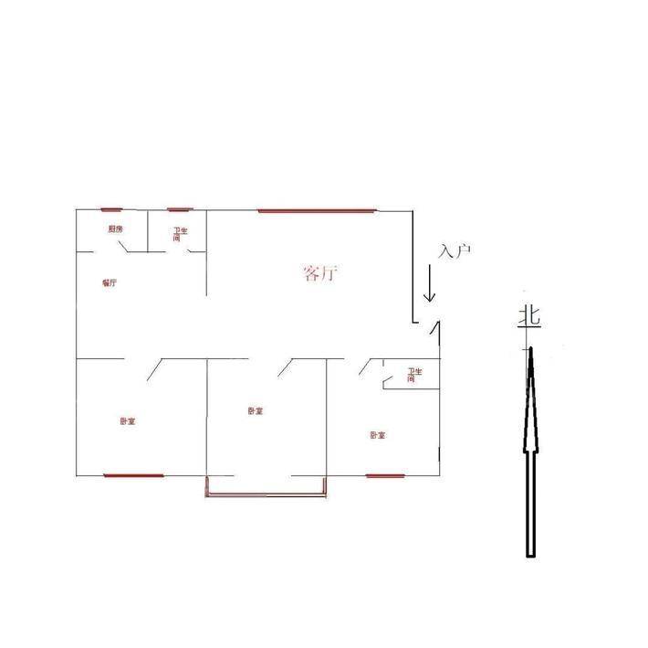 广厦阳光3室2厅2卫122㎡