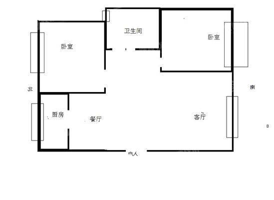 山水文苑一期2室2厅1卫88㎡