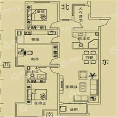 天成郡府东区3室2厅2卫127㎡