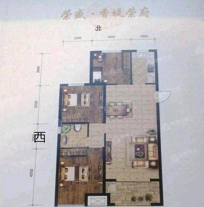 香堤荣府高层3室2厅1卫104㎡