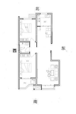 御宇国际三期轩瑞苑2室2厅1卫94㎡