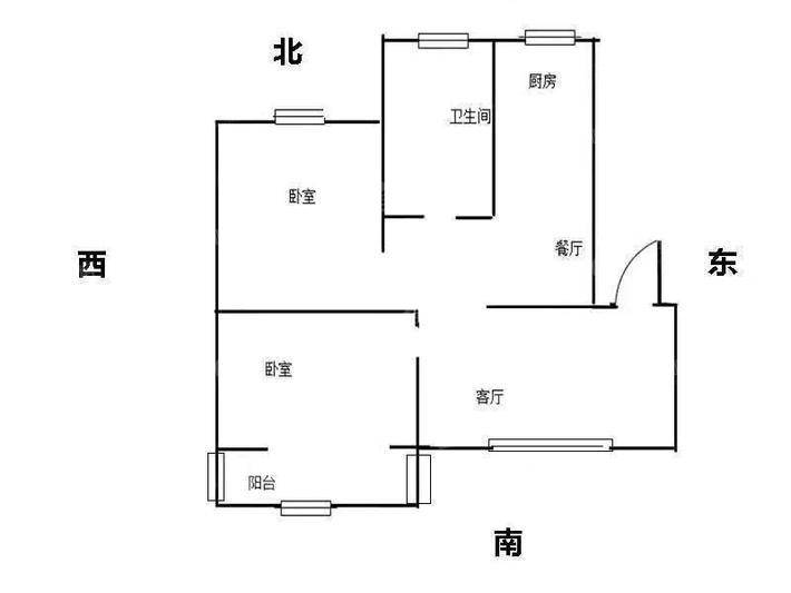 石油二部2室2厅1卫74㎡