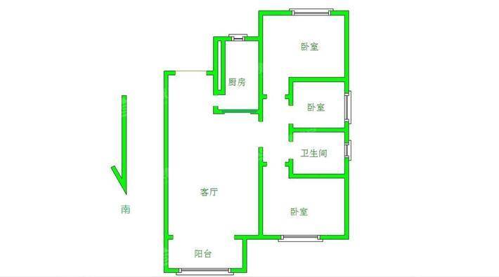 天成明月洲东区3室2厅1卫120㎡