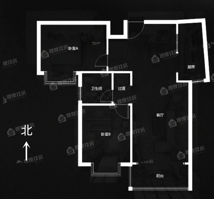 卓达星辰1号2室2厅1卫104㎡