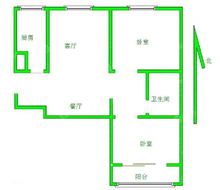 恒大城（拆迁房）2室2厅1卫98㎡