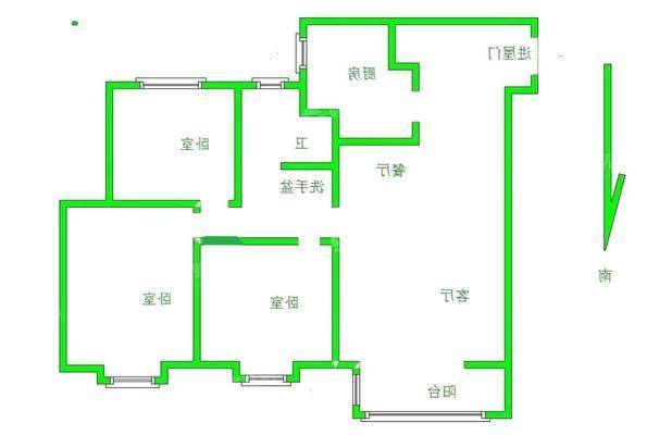 新城悦隽时代3室2厅1卫113㎡