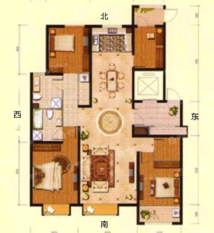 皇家壹里（B区）4室2厅2卫166㎡