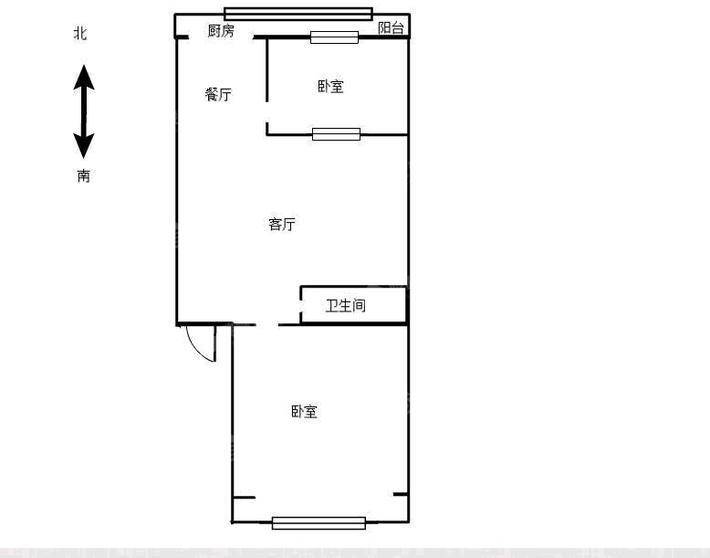 粮市北山（统建）2室1厅1卫66㎡