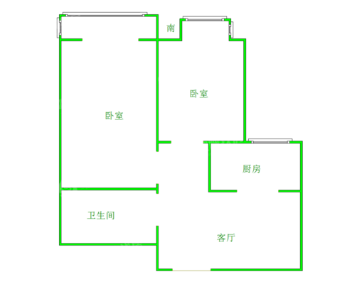 御宇国际三期（轩瑞苑）2室1厅1卫73㎡