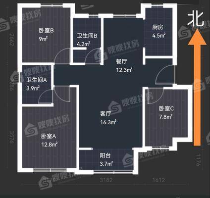 润江臻园（融创臻园壹号）3室2厅1卫114㎡