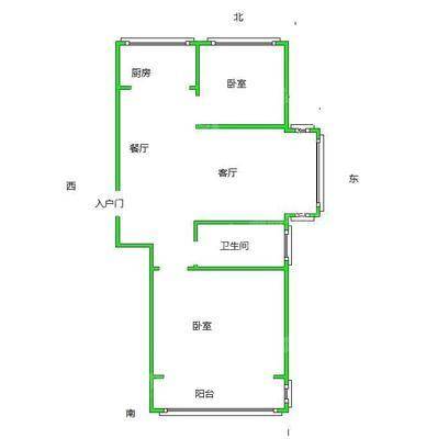 滨河龙韵2室2厅1卫96㎡