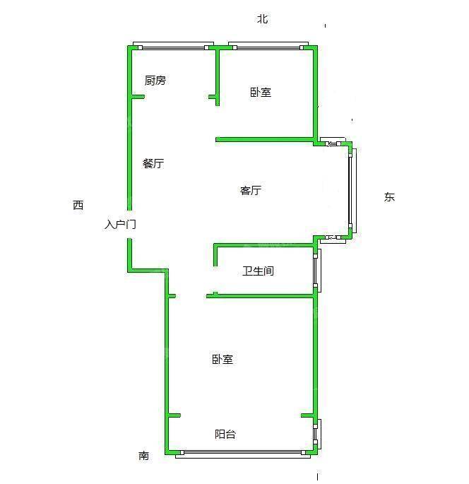滨河龙韵2室2厅1卫96㎡