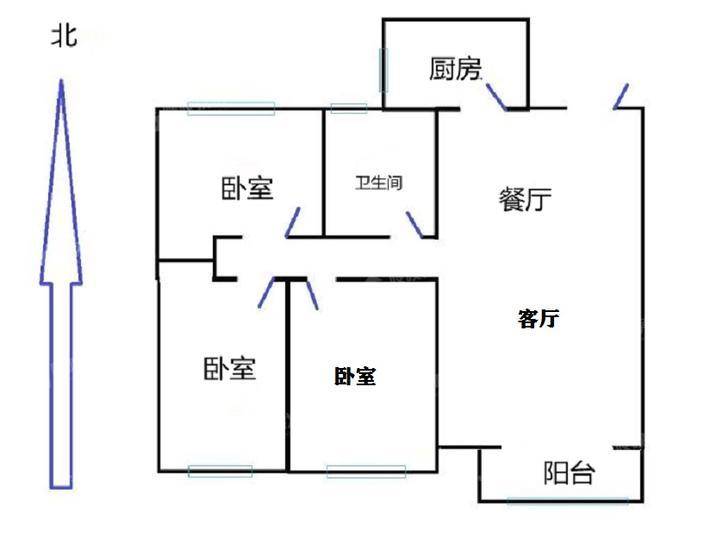 润江紫宸院3室2厅1卫119㎡