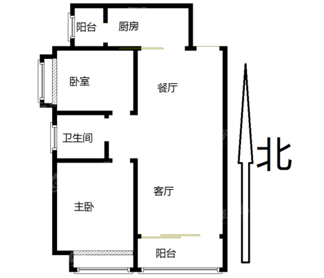 恒大绿洲2室2厅1卫97㎡